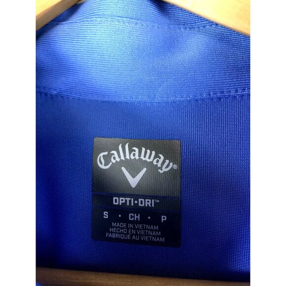 Callaway Mens Small Opti-Dri Marina Blue Stripe SS Golf Polo Size Small $70 - Picture 4 of 6